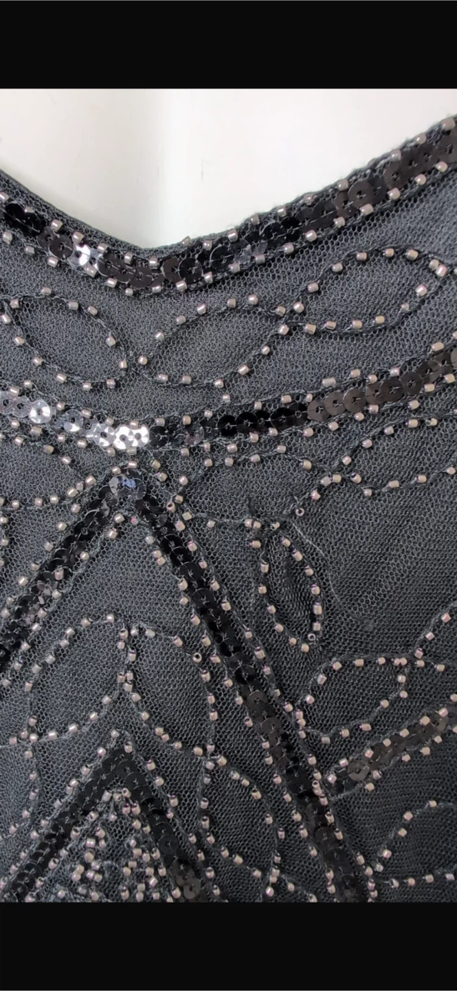 NEW! Black Sequin Flapper Dress with Fringe - photo 4