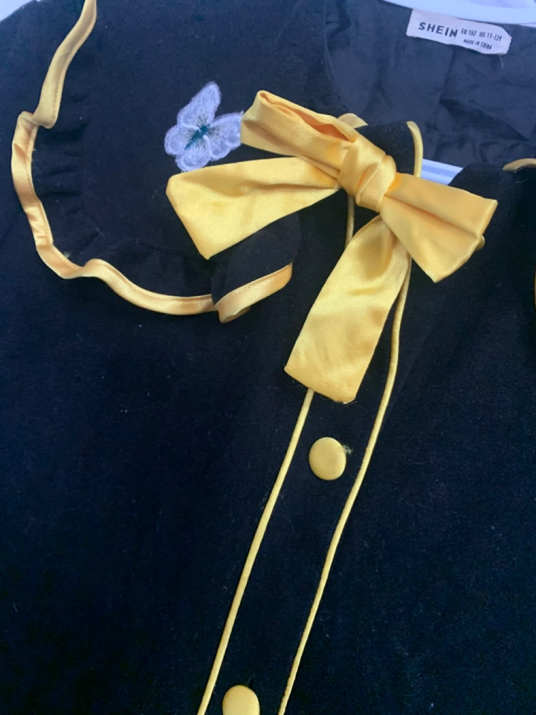 Shein Black & Yellow Butterfly Dress - Size 11-12Y - photo 2