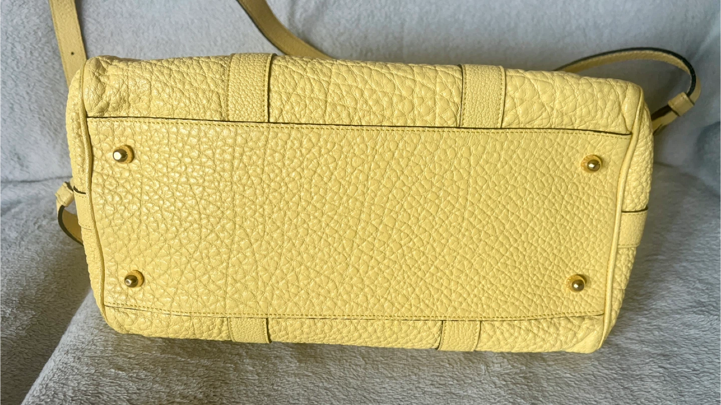 LOEWE Yellow Textured Leather Satchel Bag - photo 5
