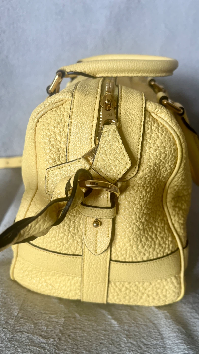 LOEWE Yellow Textured Leather Satchel Bag - photo 4