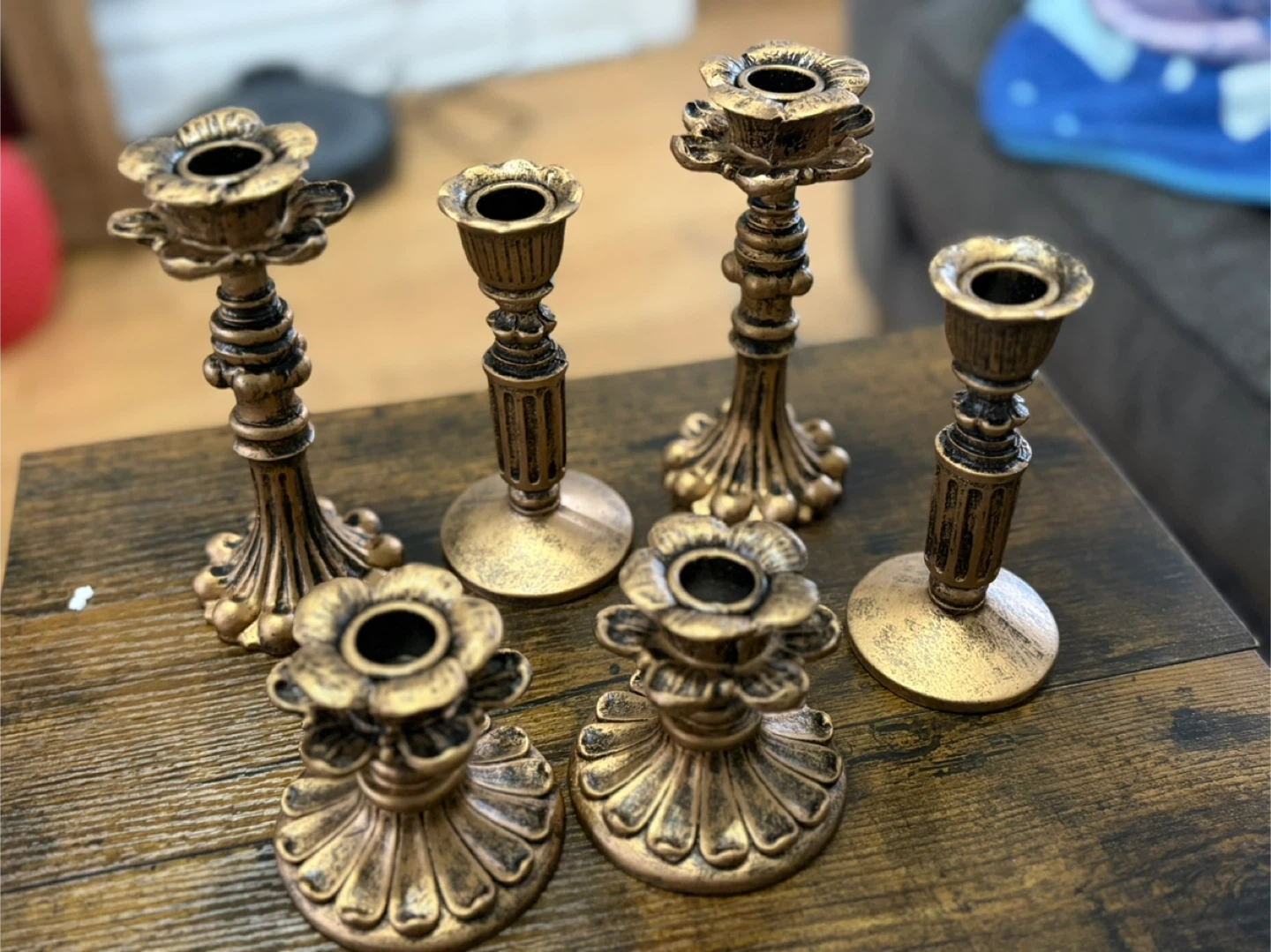 Suclain 6 Pcs Vintage Bronze Candlestick Holders - photo 5