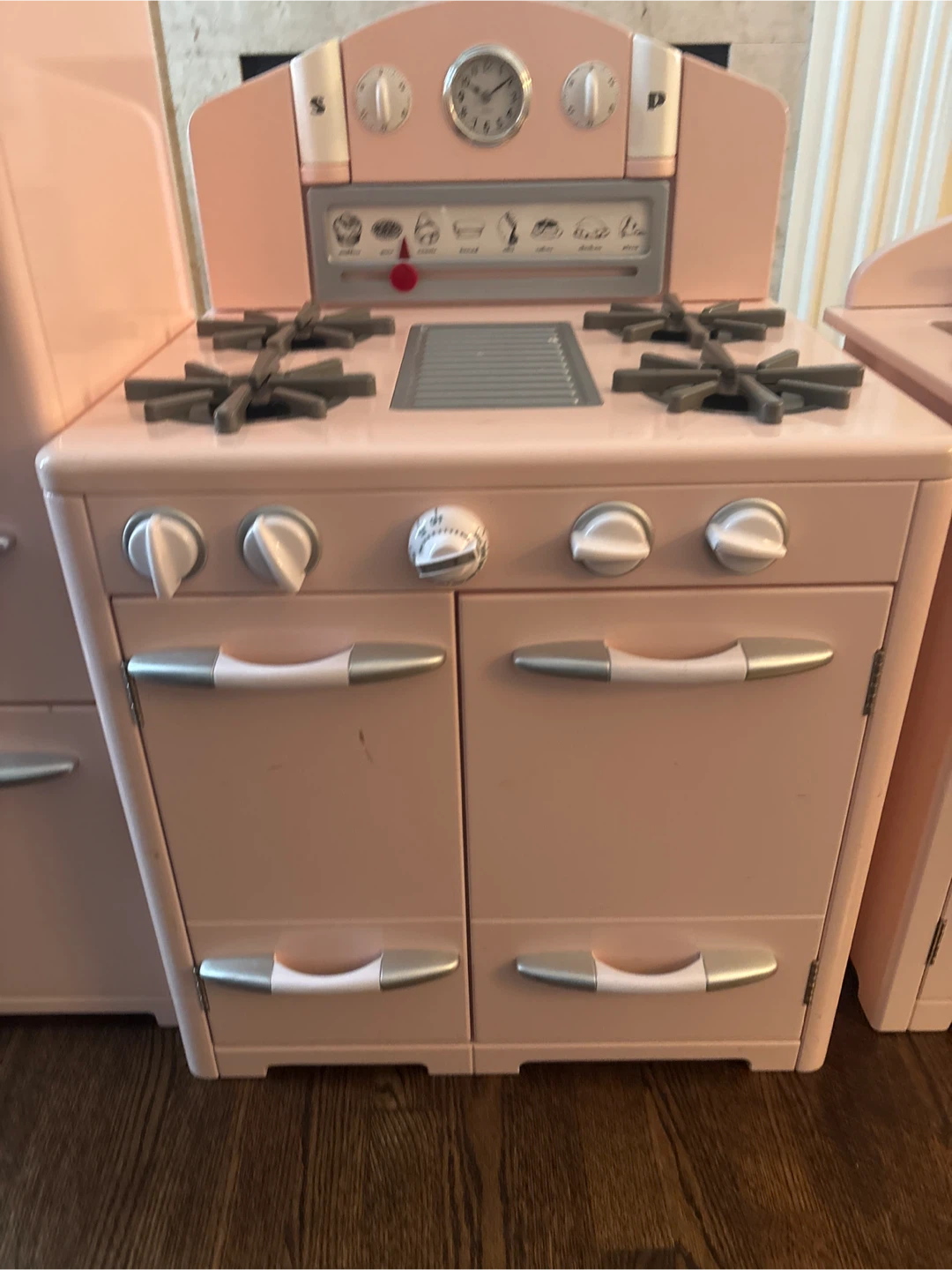 Pink Wooden Play Kitchen with Refrigerator, Stove, and Sink - photo 4