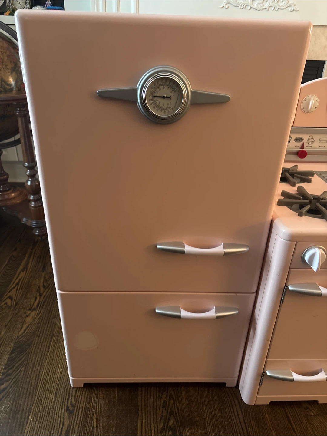 Pink Wooden Play Kitchen with Refrigerator, Stove, and Sink - photo 3