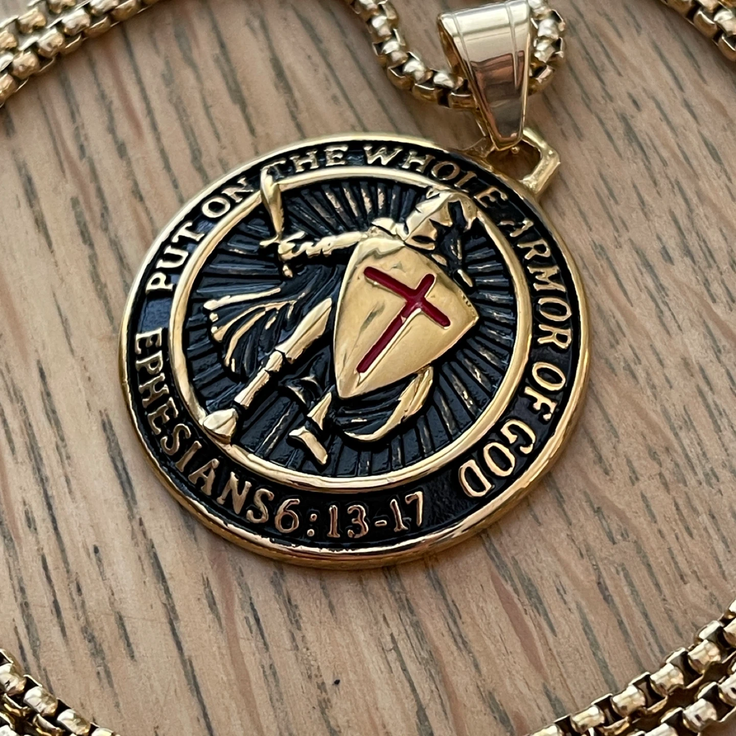 Armor of God stainless steel necklace