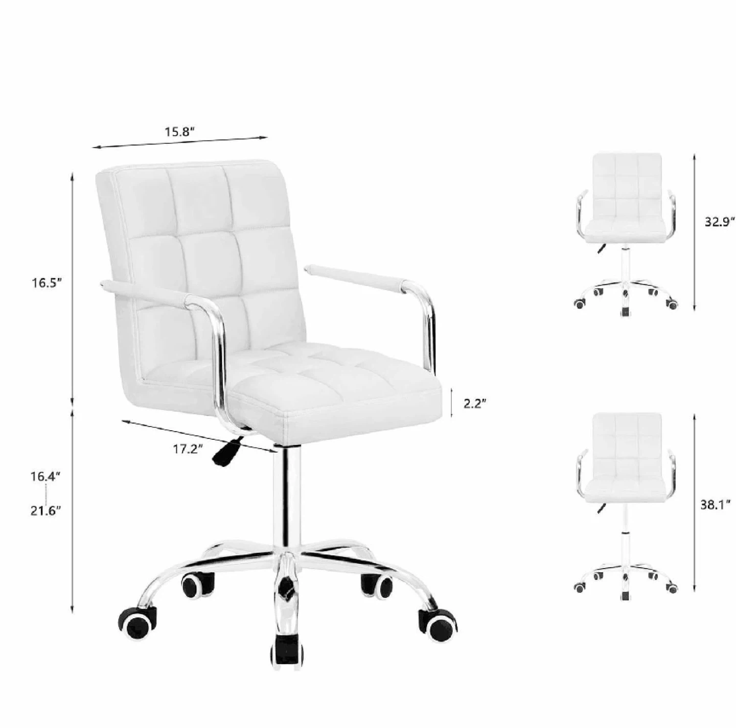 Brand New in Box Faux Leather Task Chair, White - photo 2