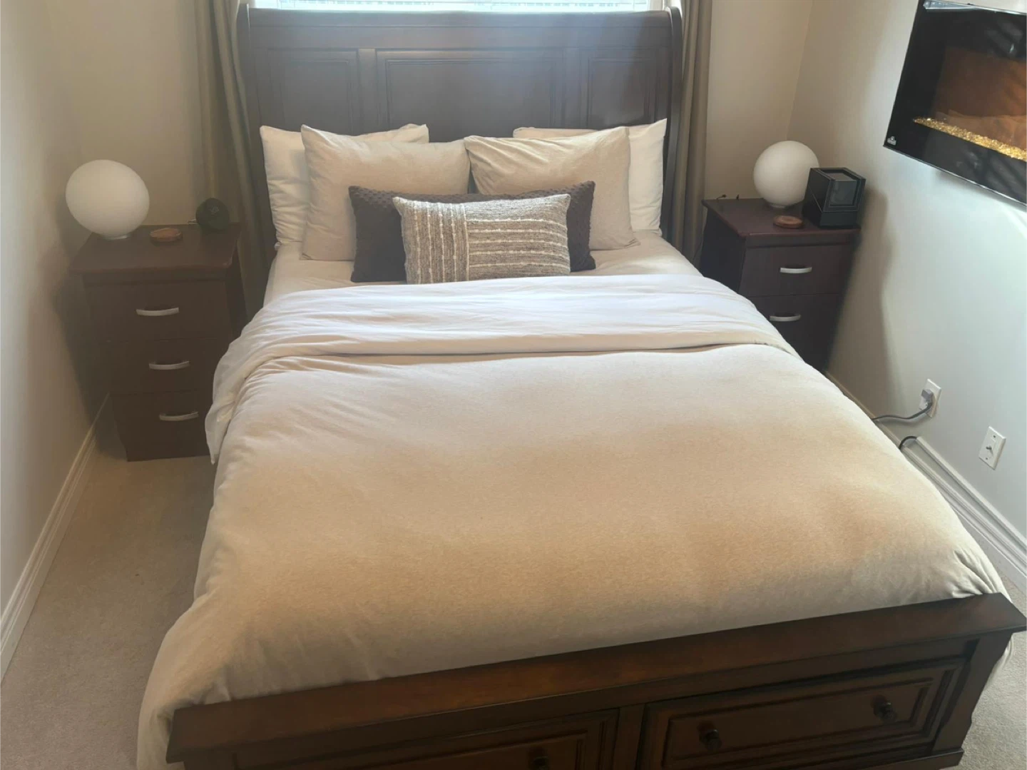 Queen Sized Solid Wood (walnut) Bed Frame - photo 2