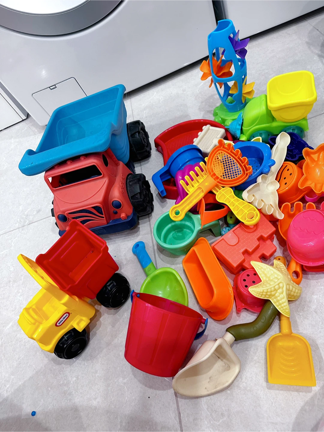 Assorted Beach Toys with Little Tikes Dump Truck