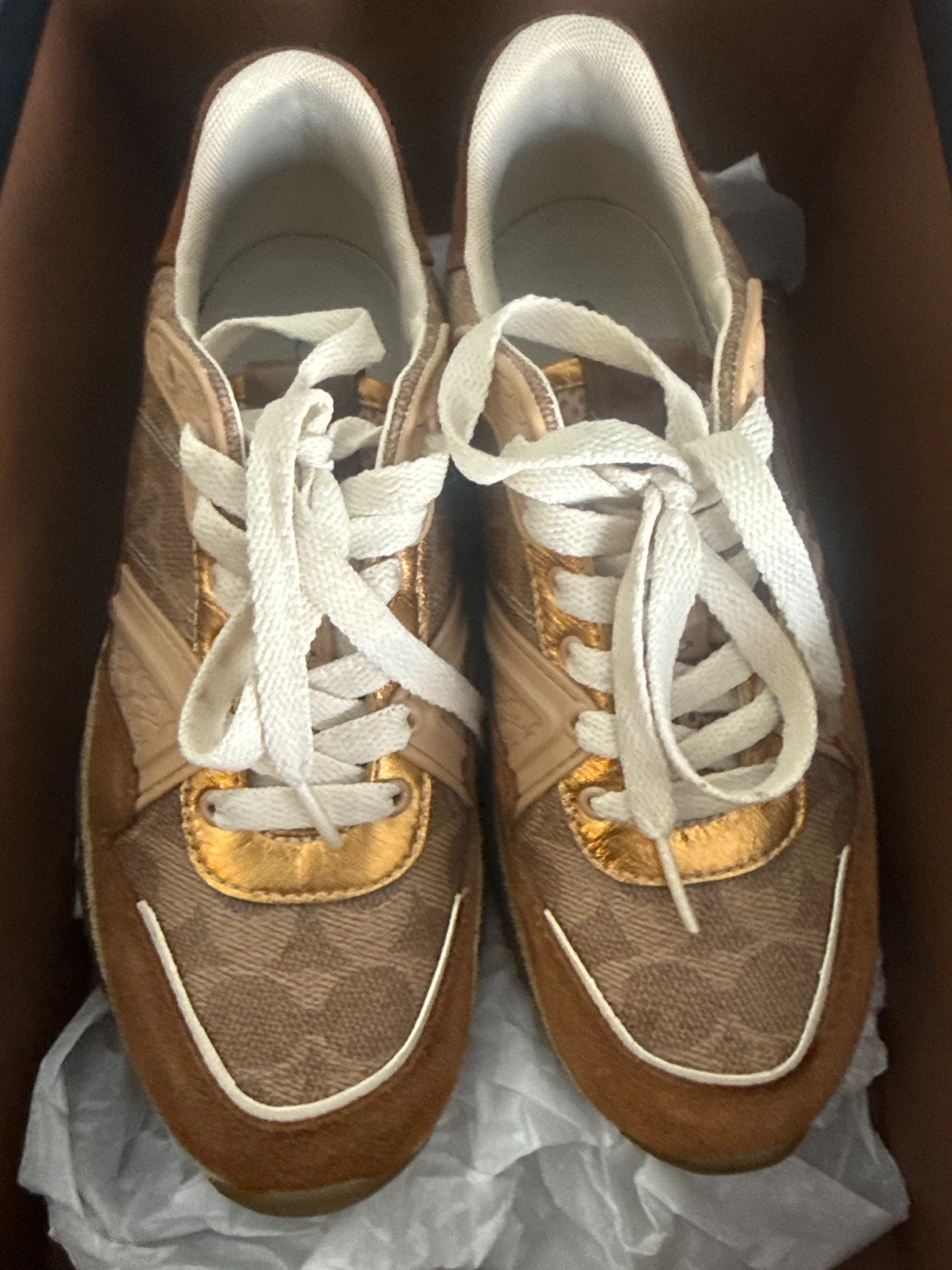 Coach C143 CDC LTR SUE Sneakers Tan/Saddle Size 7.5 B - photo 2