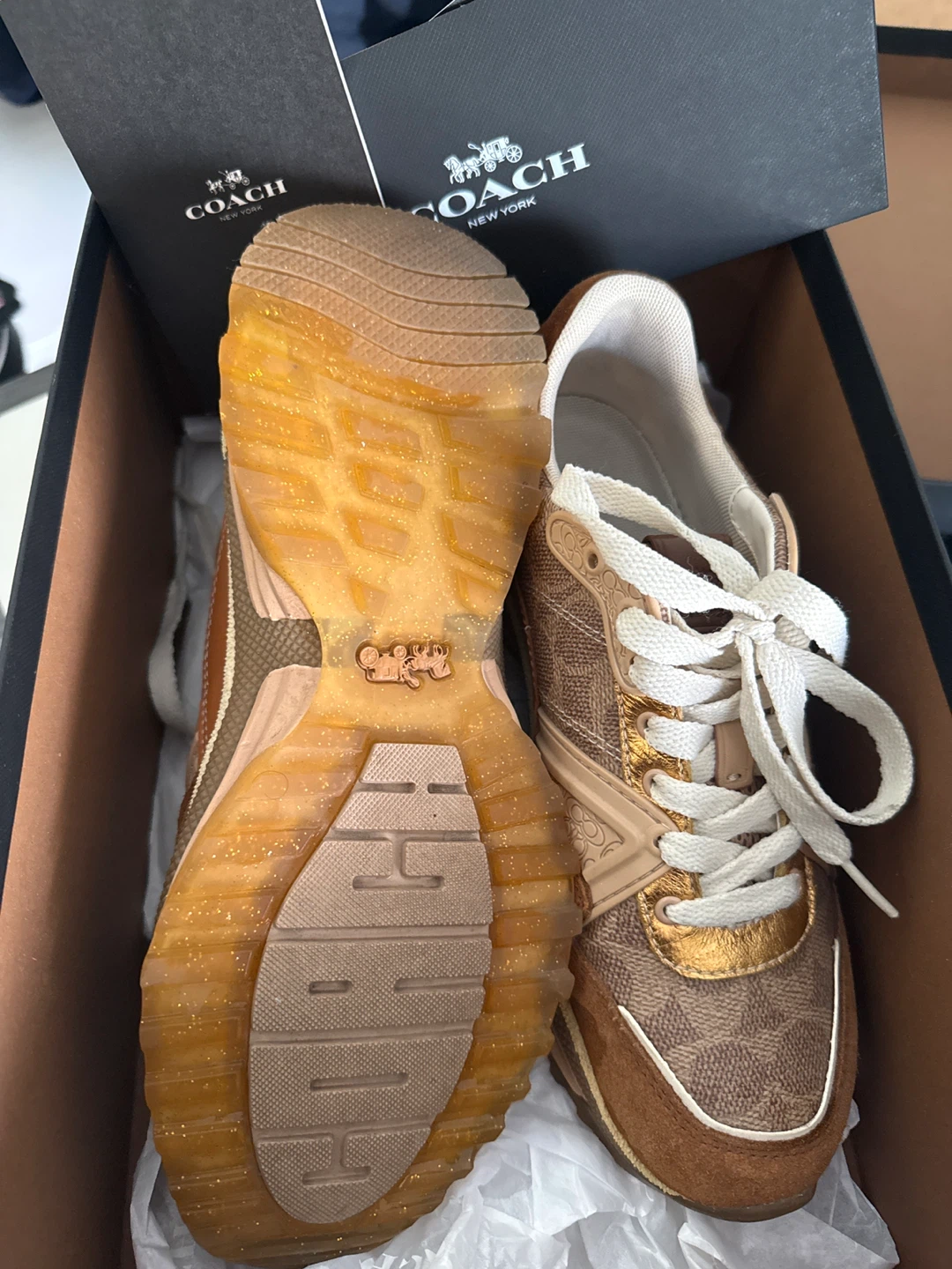Coach C143 CDC LTR SUE Sneakers Tan/Saddle Size 7.5 B - photo 3