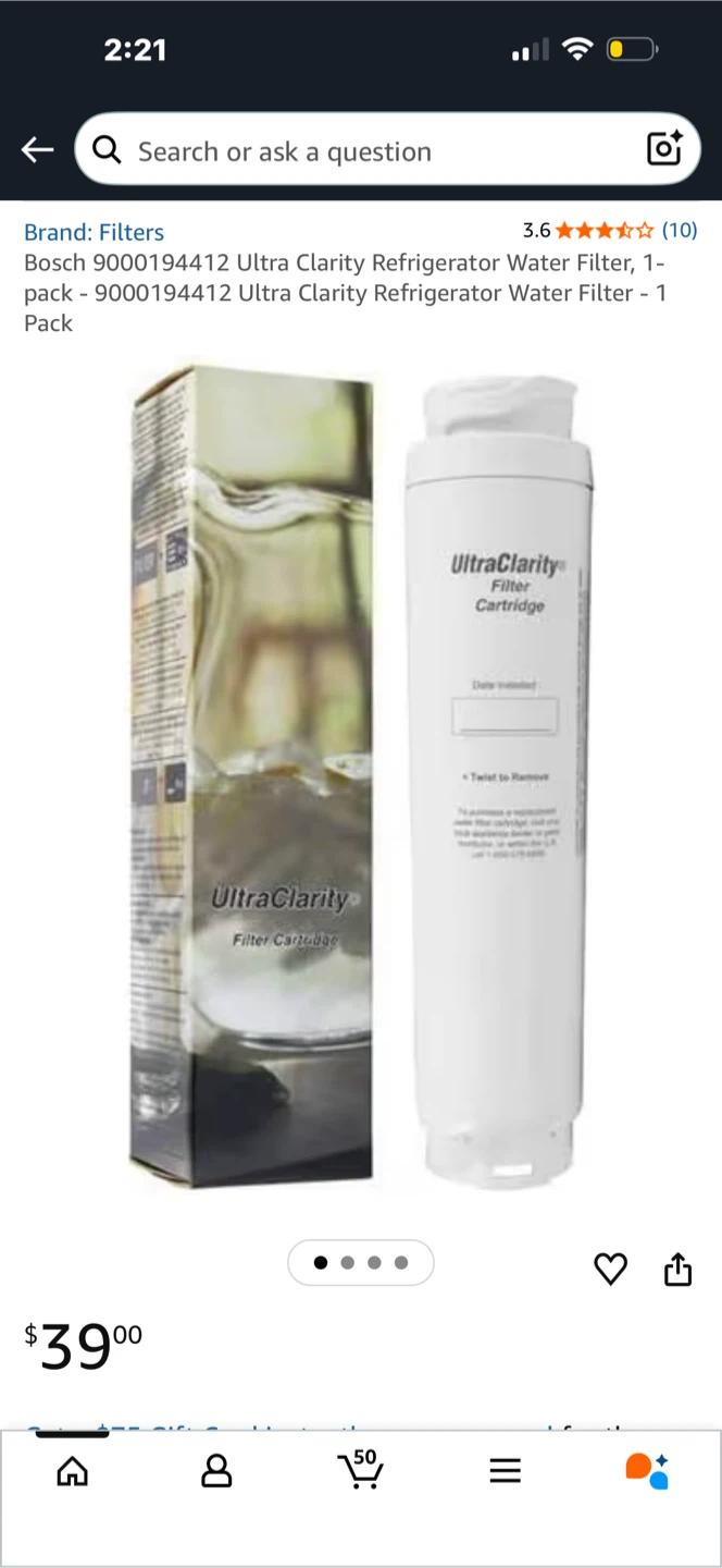 UltraClarityfor refrigerators (Bosch, Siemens, Gaggenau y Neff)