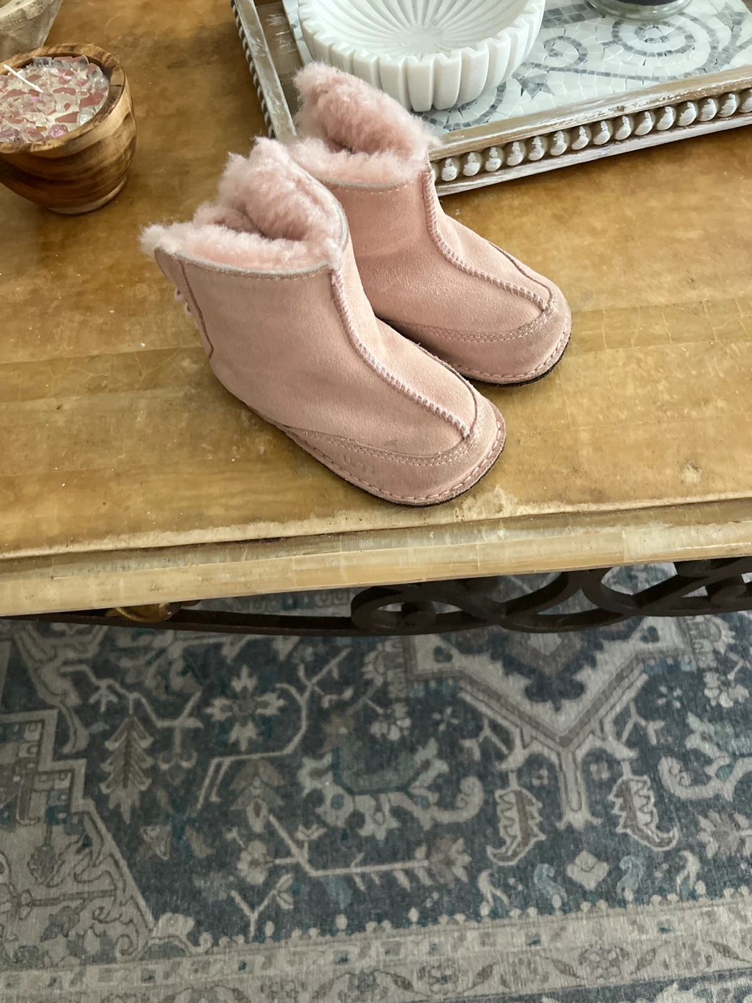 Pink Ugg-style Baby Boots