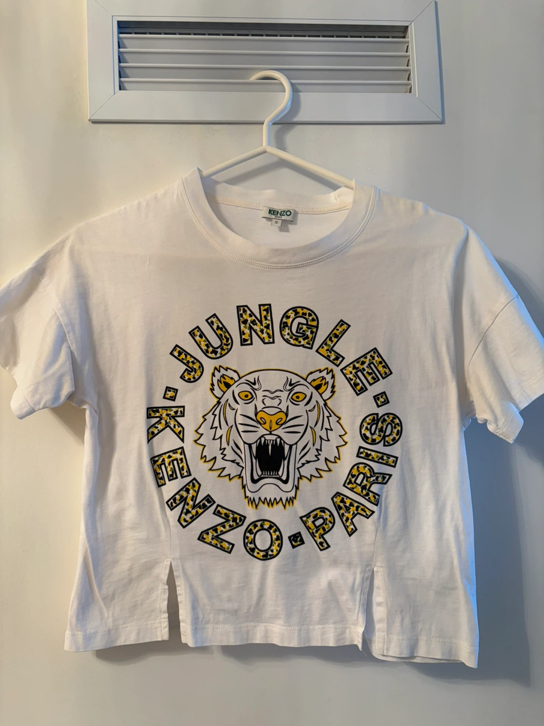 Kenzo Paris White Jungle Tiger T-Shirt Size S