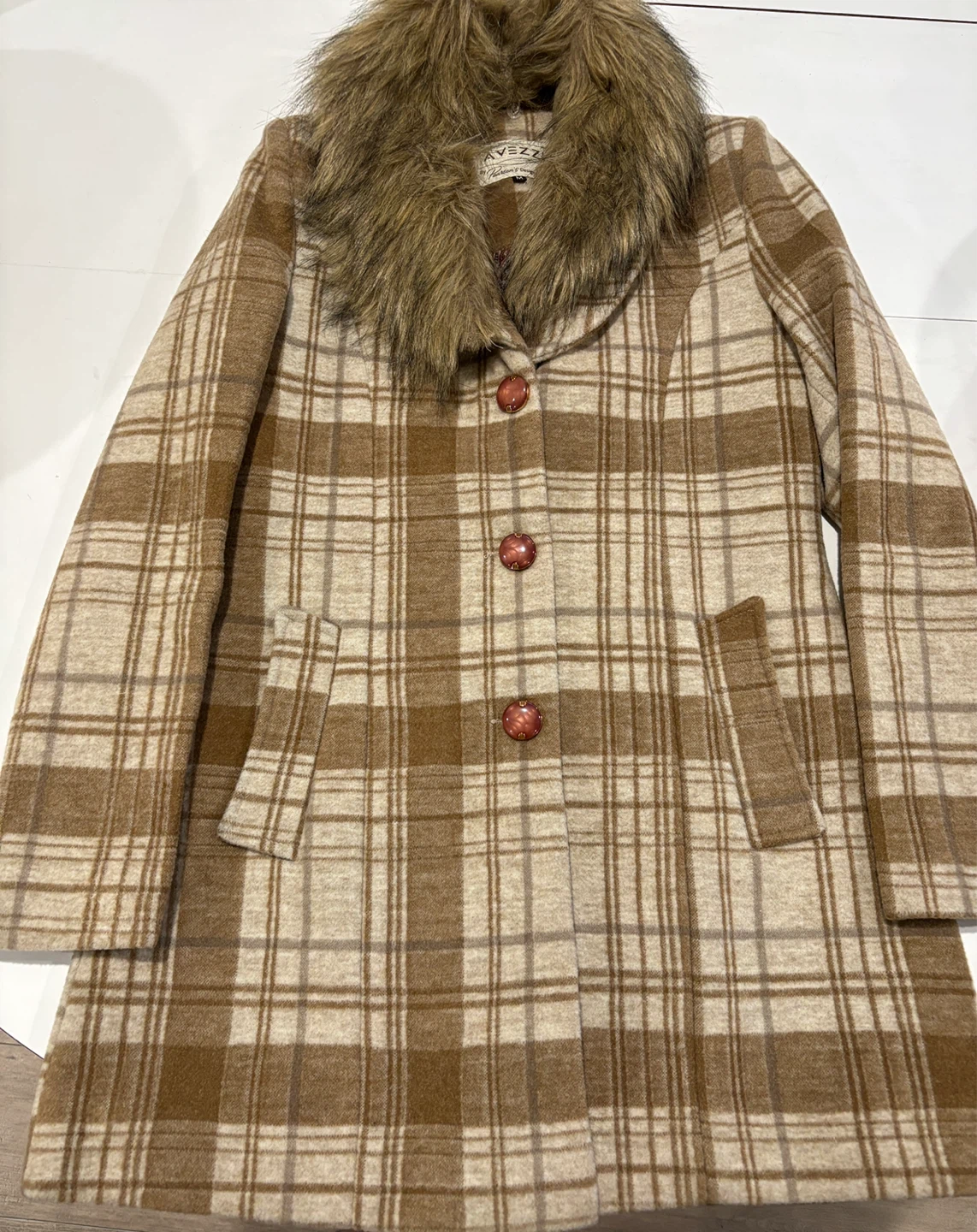 Avezzi Pearson's Designer Wear Plaid Coat Size M