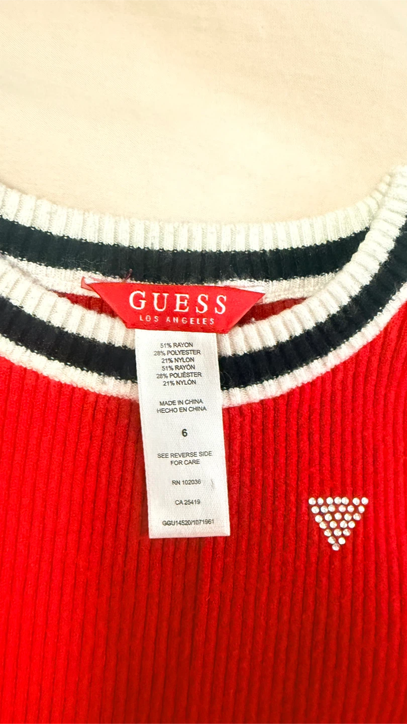 Guess Kids Red Sweater Dress Size 6
