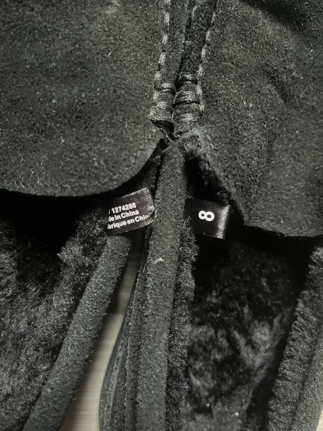 Black Suede Moccasin Slippers - Size 8 - photo 4