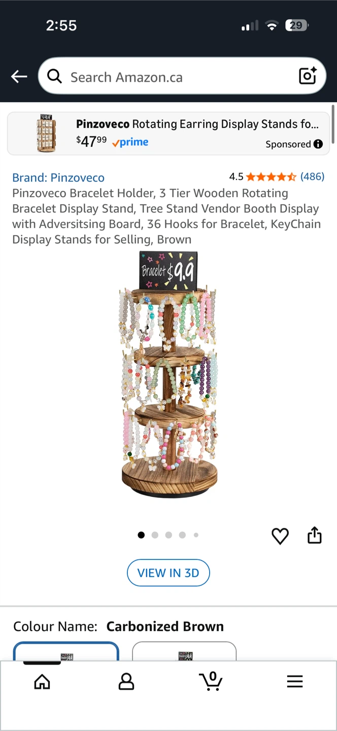 Pinzovcco Bracelet Holder Jewelry Display Stand Brown - photo 5