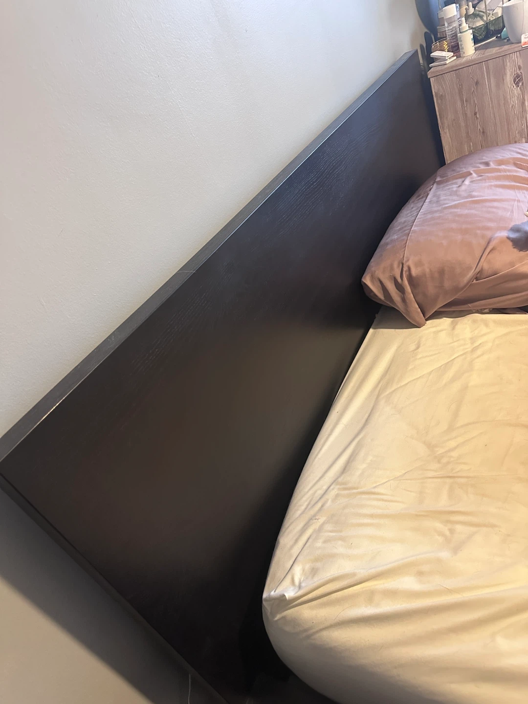 Queen Bed Frame with 2 Storage Drawers - Dark Brown - photo 4