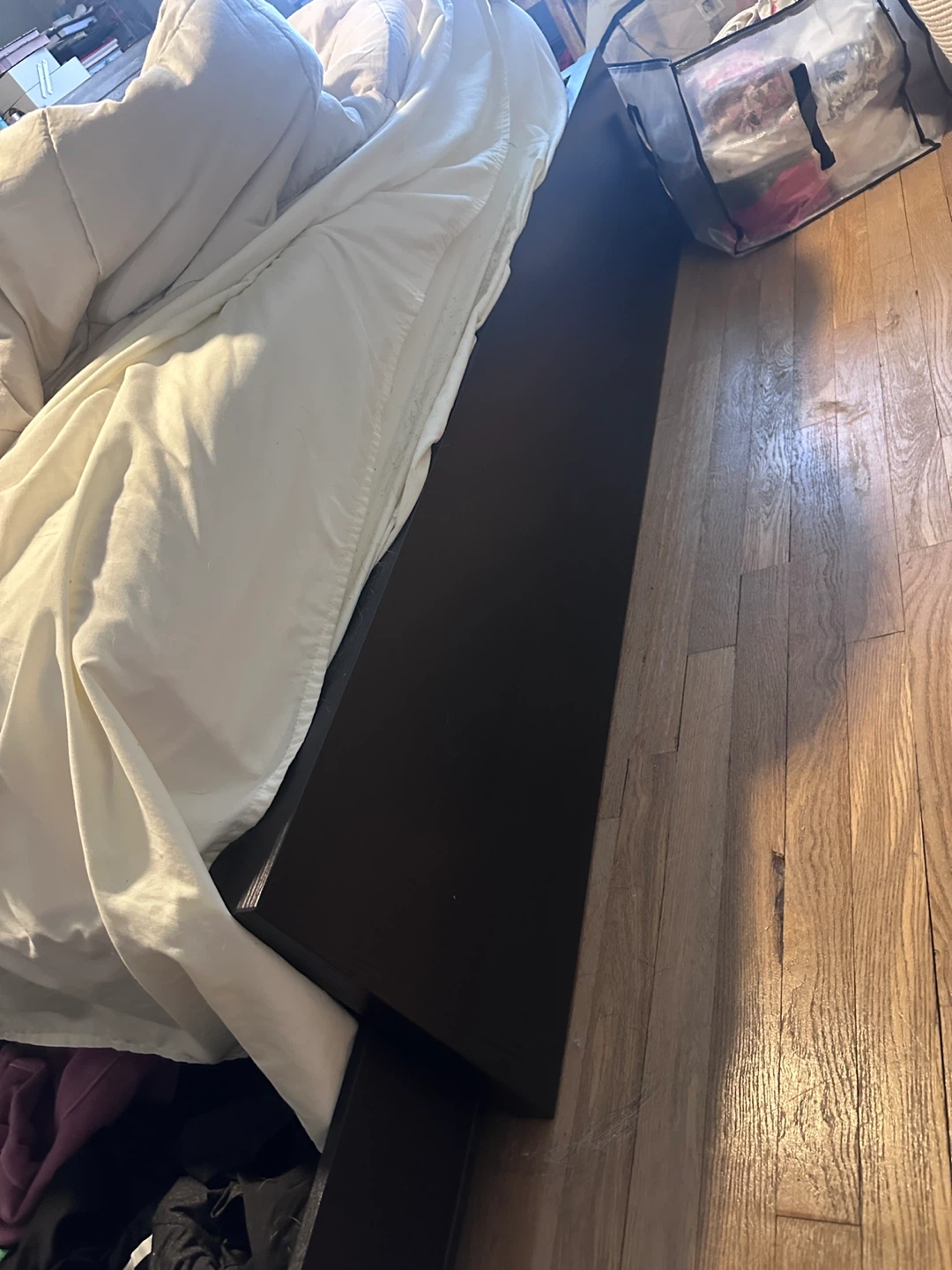 Queen Bed Frame with 2 Storage Drawers - Dark Brown - photo 5