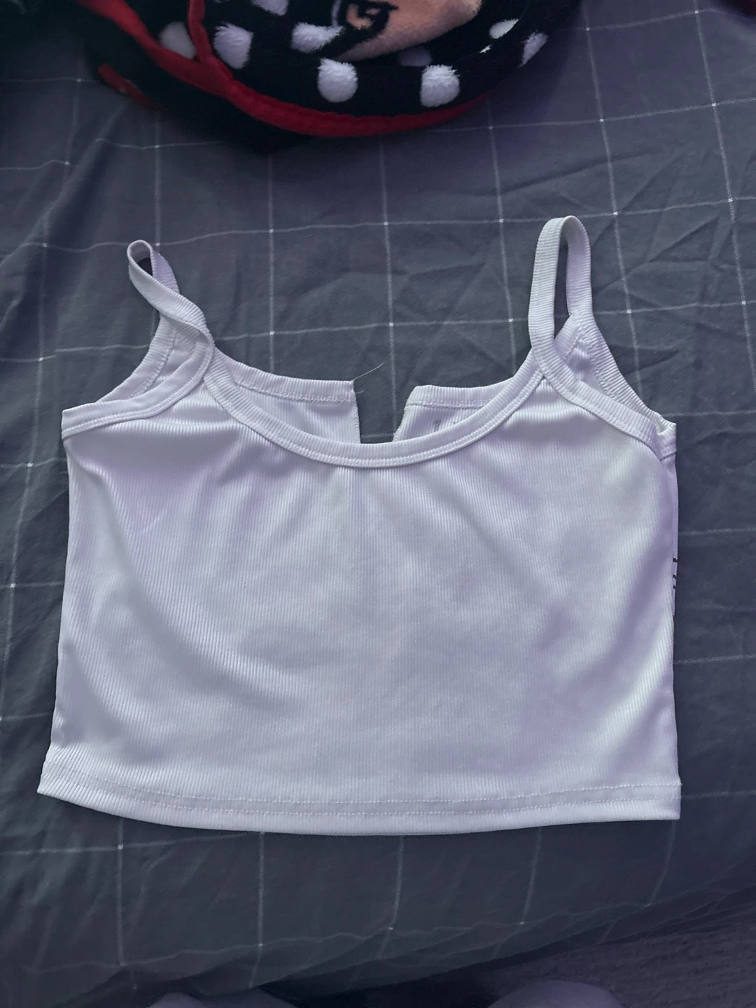 White Graphic Crop Top - photo 2