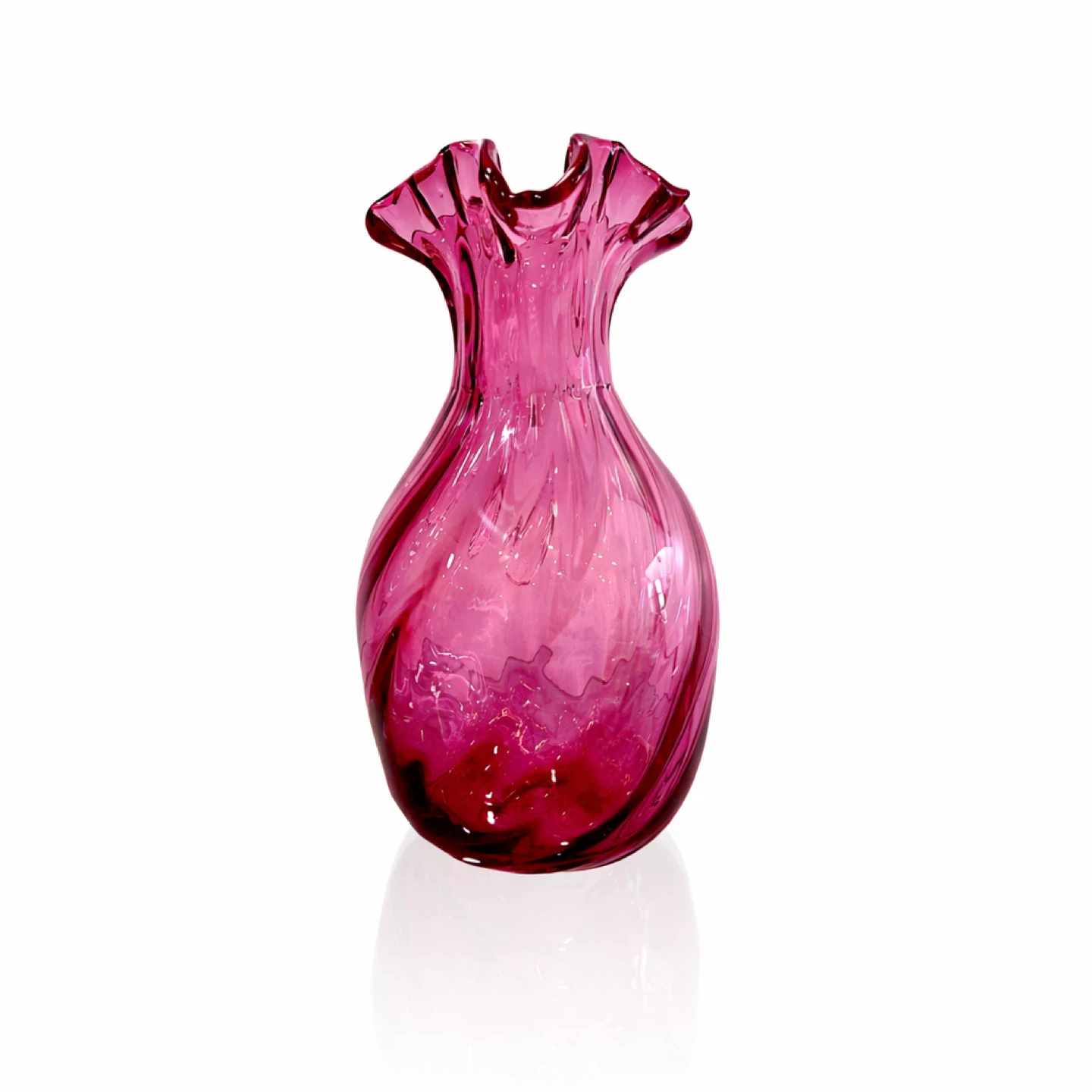 Vintage Cranberry Art Glass Jug w Applied Handle & Pontil - photo 3