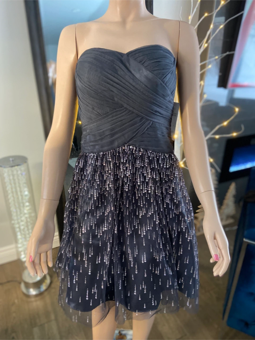 NWT: Strapless Embellished Party Dress Size 2