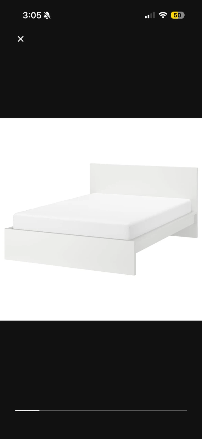 IKEA MALM White Queen Bed Frame with 4 Drawers - photo 2