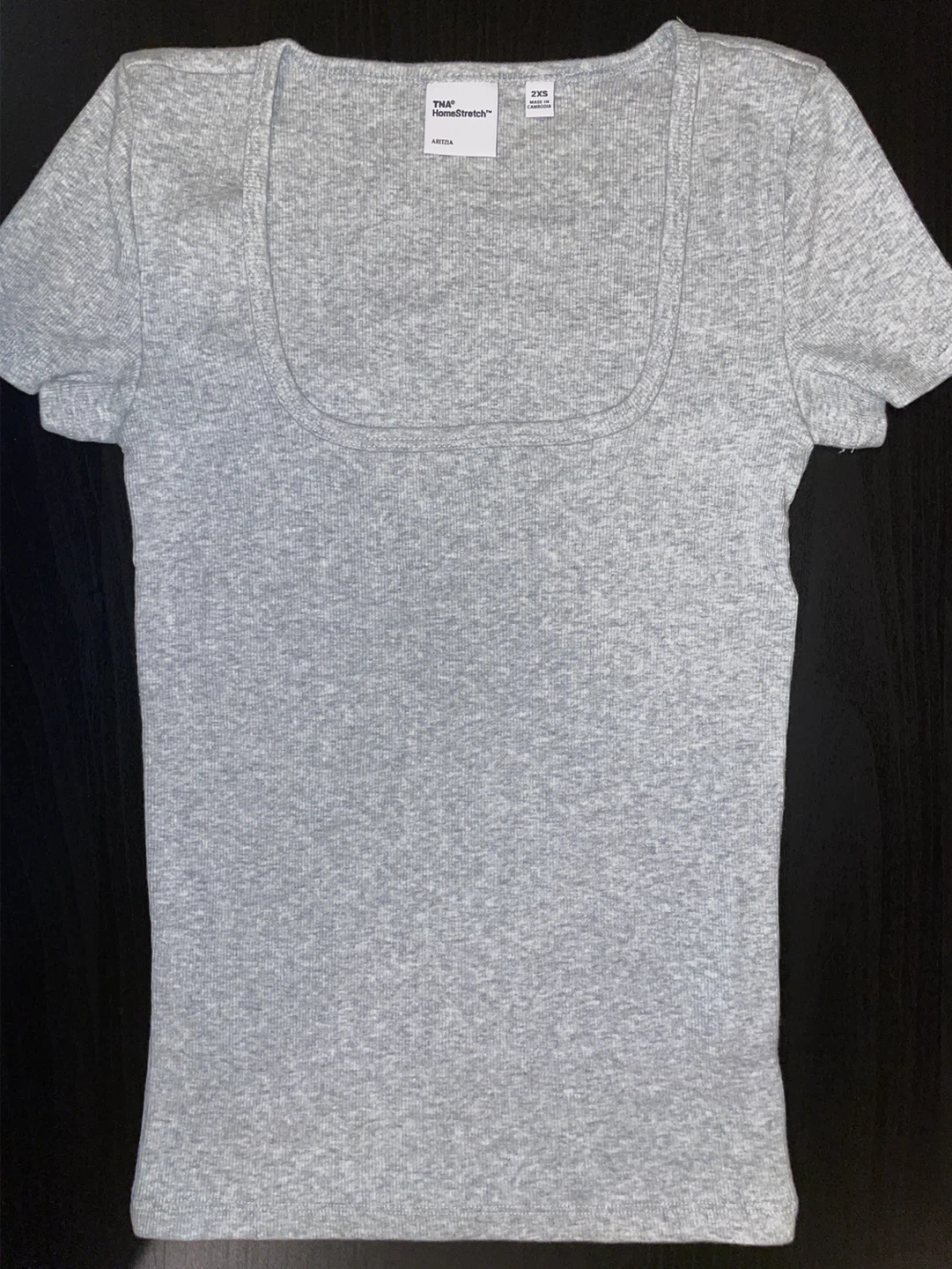 TNA HomeStretch Squareneck Top - Heather Chrome, 2XS