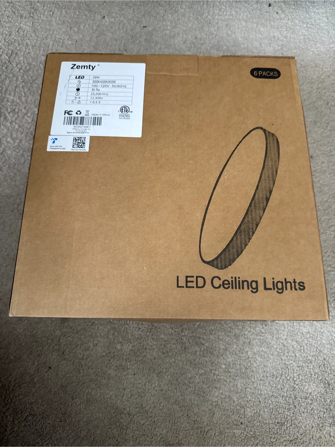 Zemty LED Ceiling Lights - 6 Pack