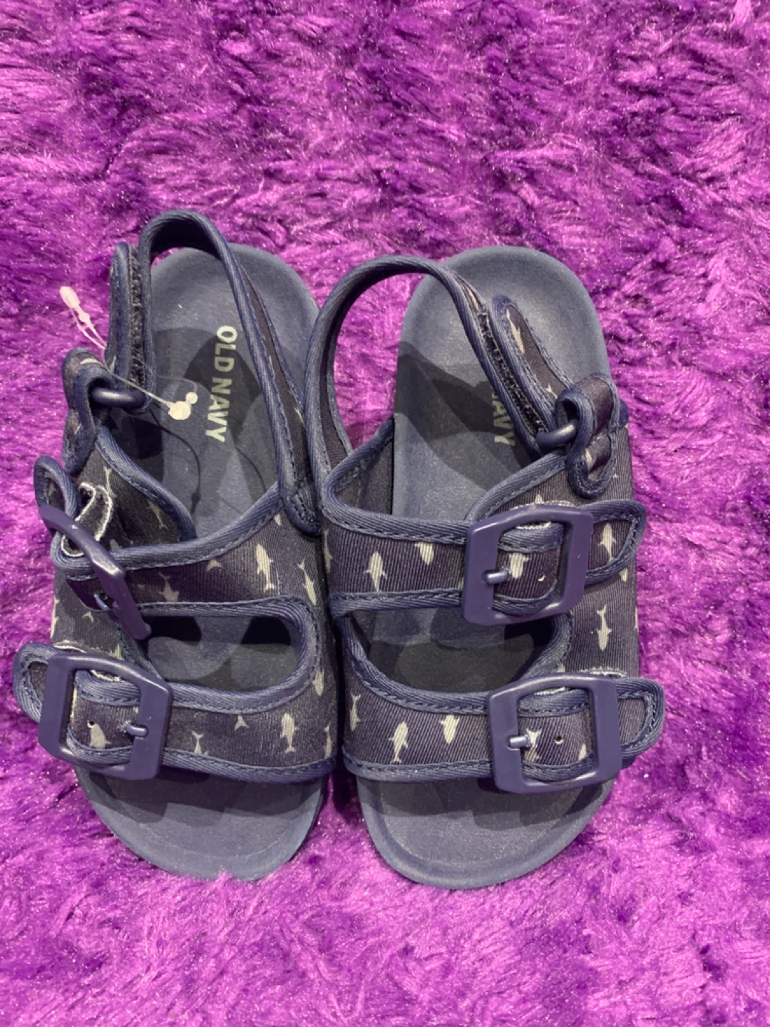 Old Navy Navy Blue Shark Print Sandals