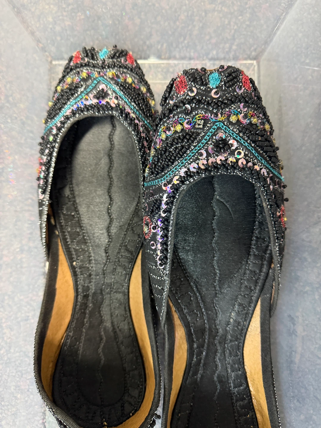 Black Embellished Flats from Dubai