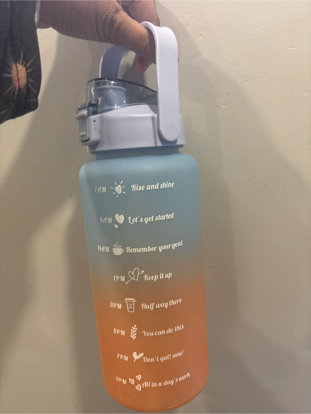Large Motivational Water Bottle with Handle