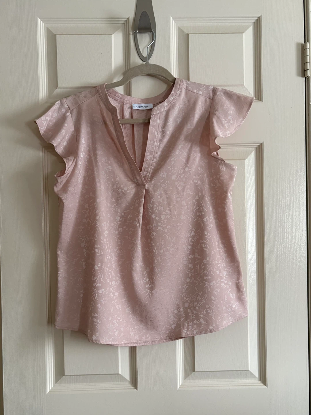 Calvin Klein Flutter Sleeve Women Blouse - Sz S