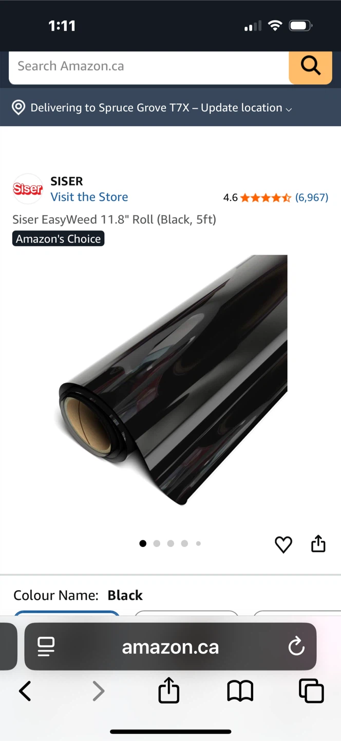 Siser EasyWeed Heat Transfer Vinyl Roll (Black, 11.8" x 5ft) - photo 2