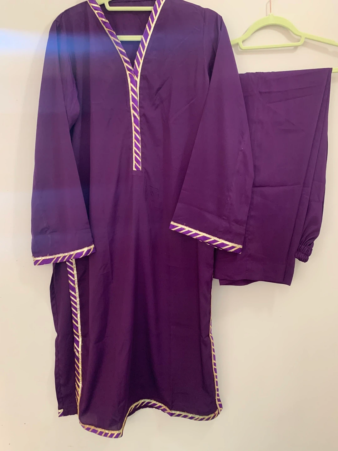 Purple 3-Piece Shalwar Kameez Set with Dupatta - photo 3