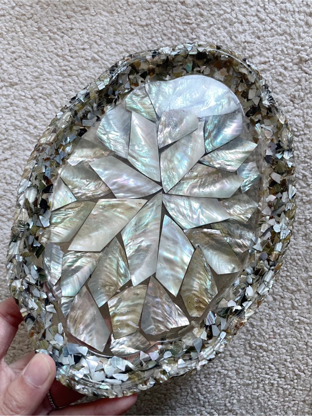 Decorative Tray with Mother of Pearl Inlay