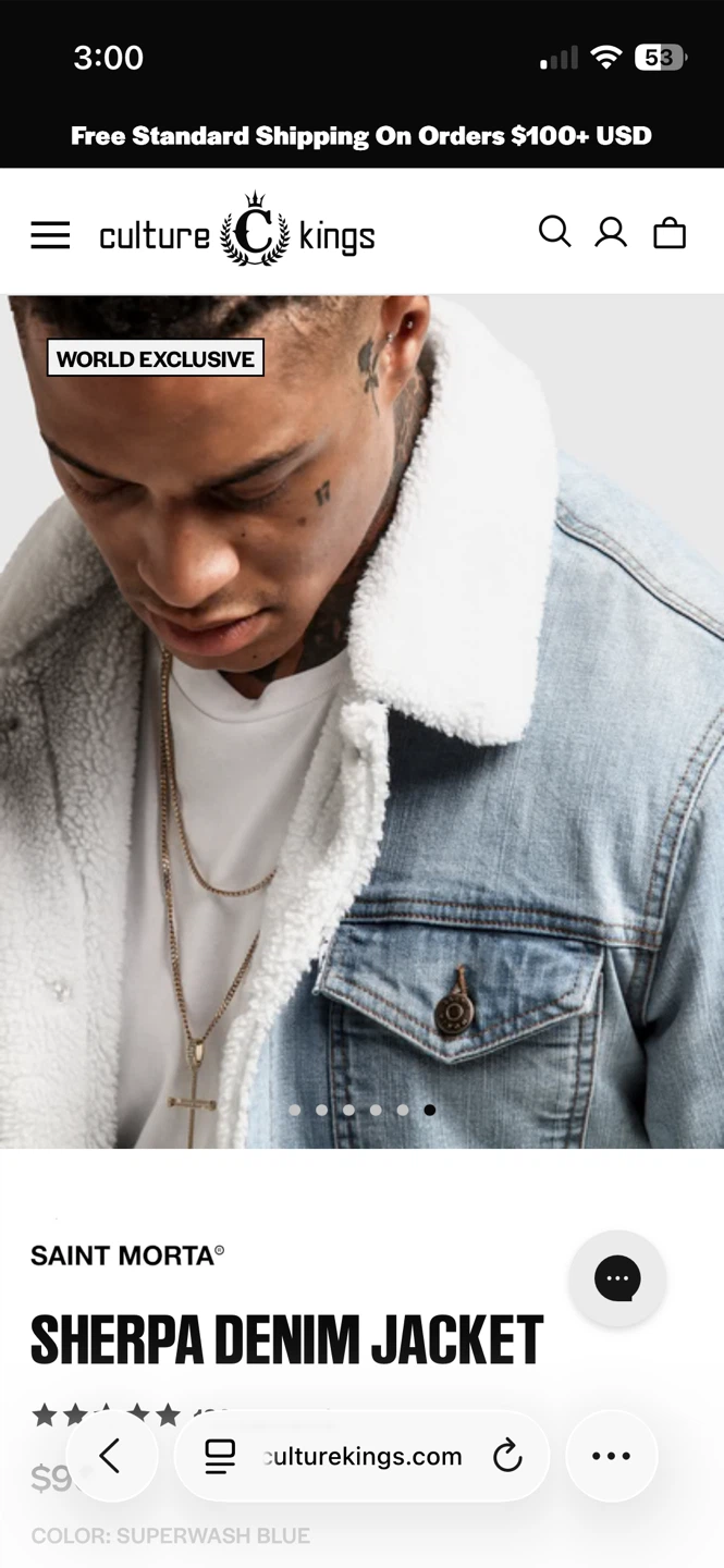 Saint Morta Sherpa Denim Jacket - Superwash Blue - photo 5