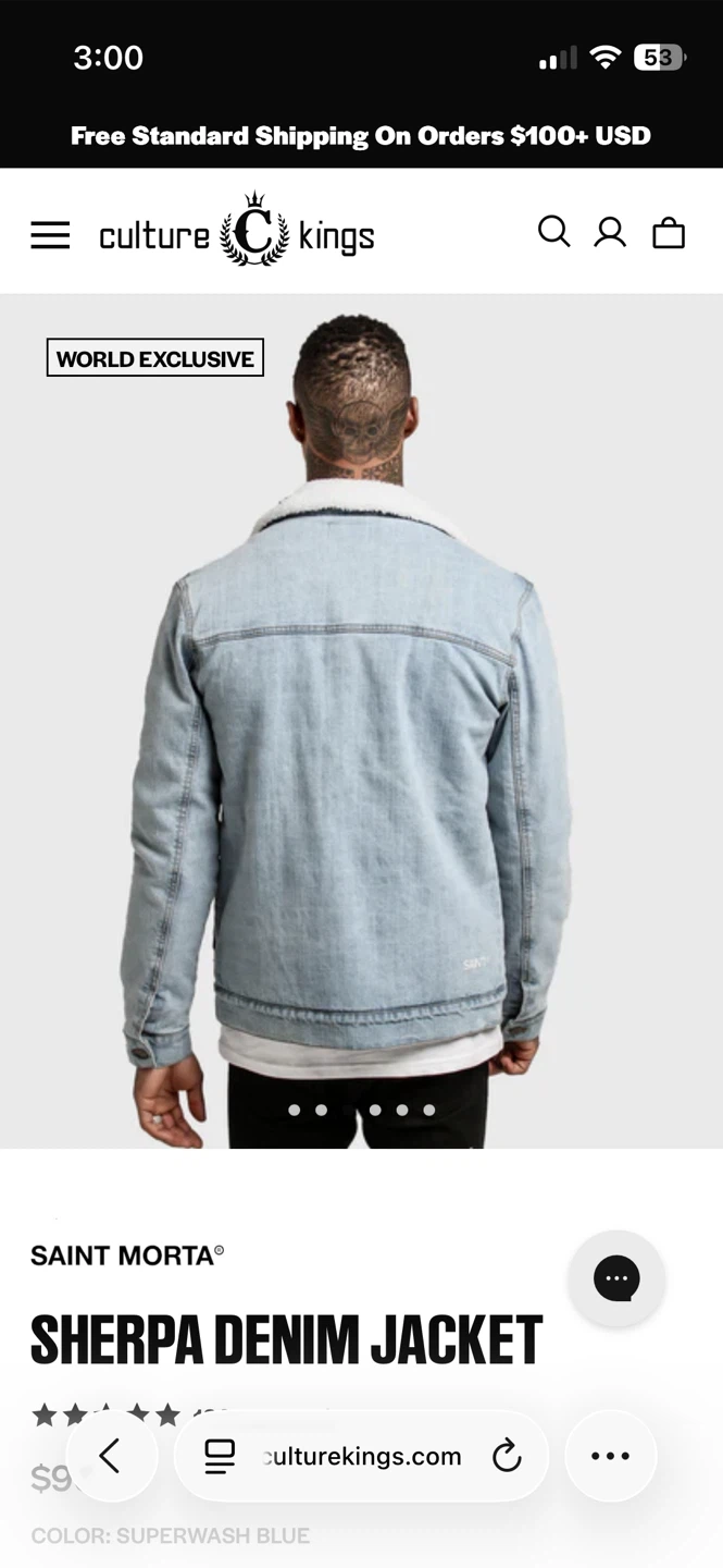 Saint Morta Sherpa Denim Jacket - Superwash Blue - photo 3