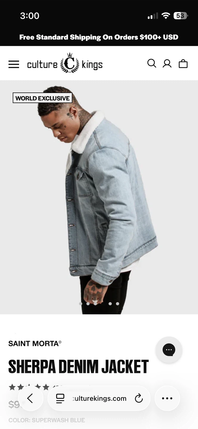 Saint Morta Sherpa Denim Jacket - Superwash Blue - photo 4