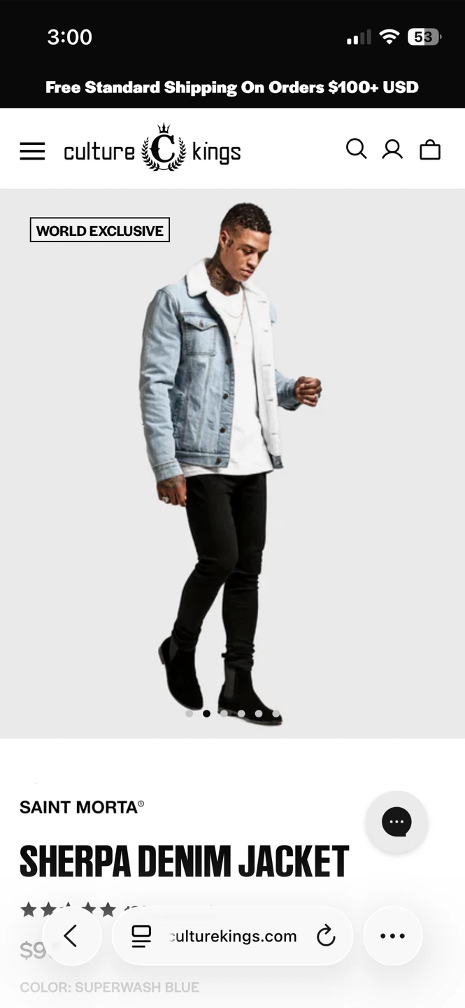 Saint Morta Sherpa Denim Jacket - Superwash Blue - photo 2