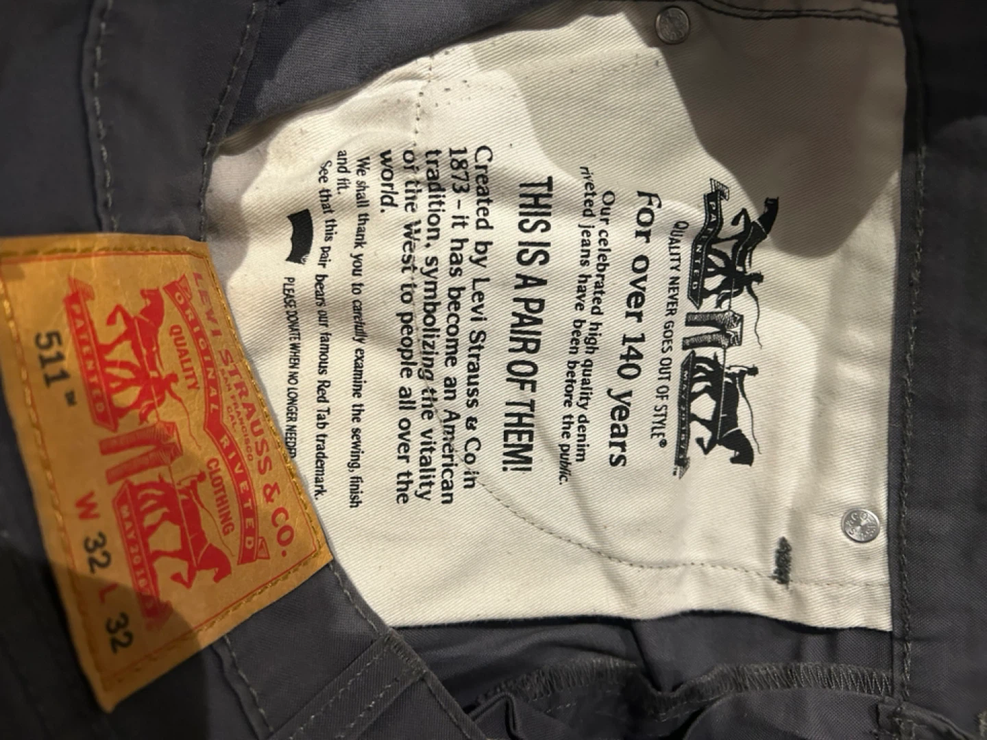 Levi's 511 Slim Fit Jeans W32 L32 Charcoal Grey - photo 5