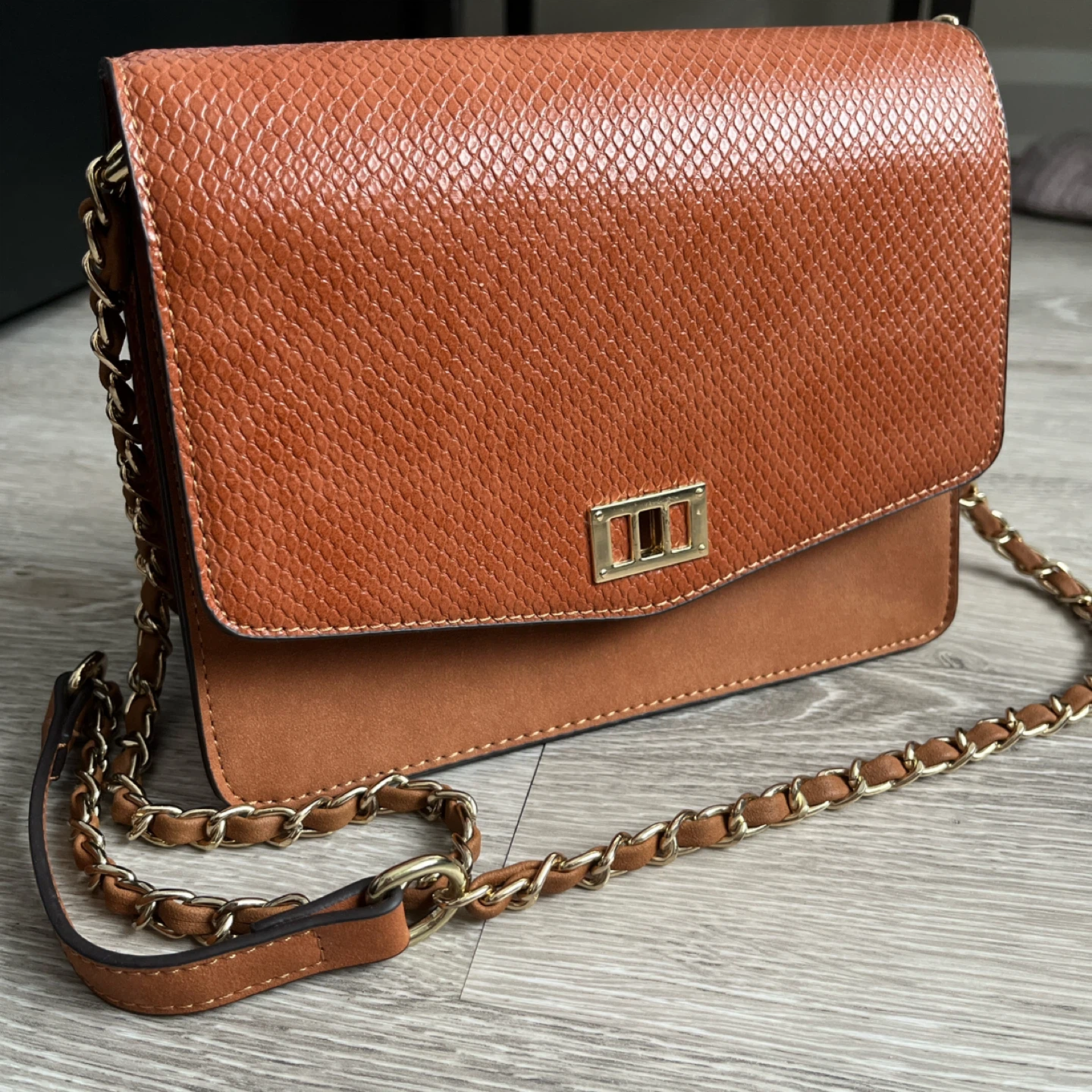 Brown Faux Leather Purse