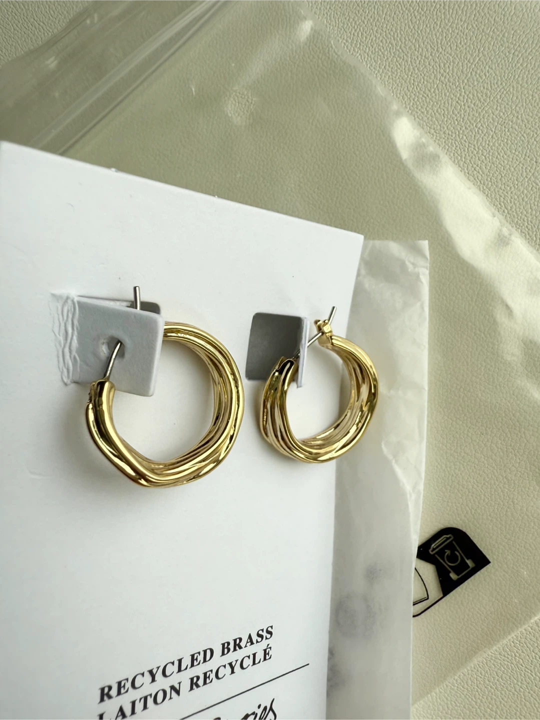& Other Stories gold twisted hoop earrings