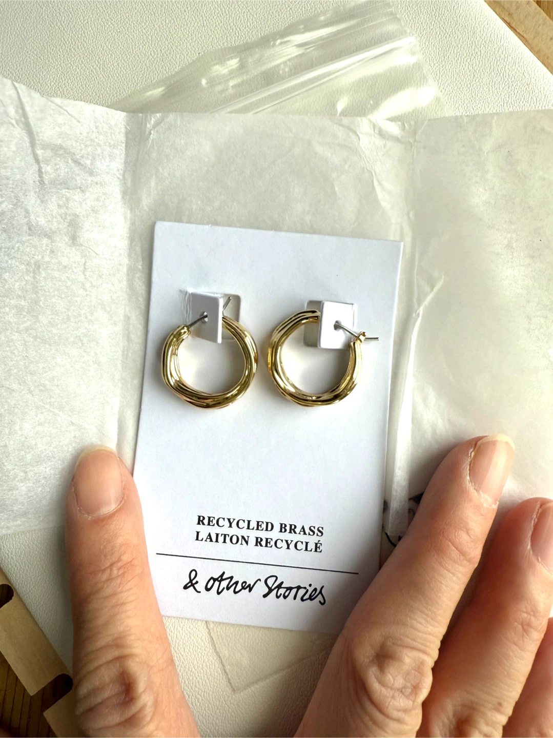 & Other Stories gold twisted hoop earrings - photo 2