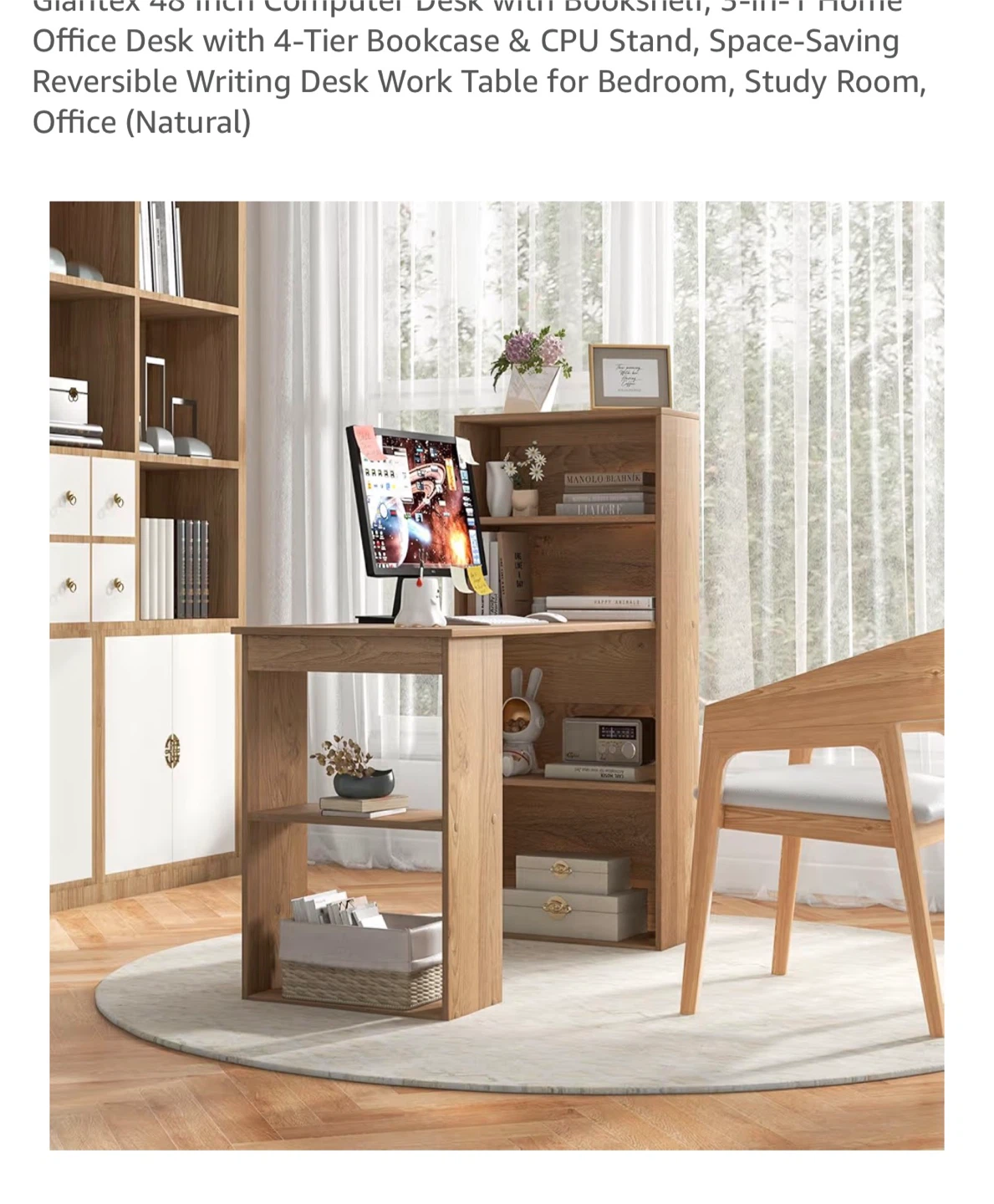Computer Desk with Bookshelf - photo 3