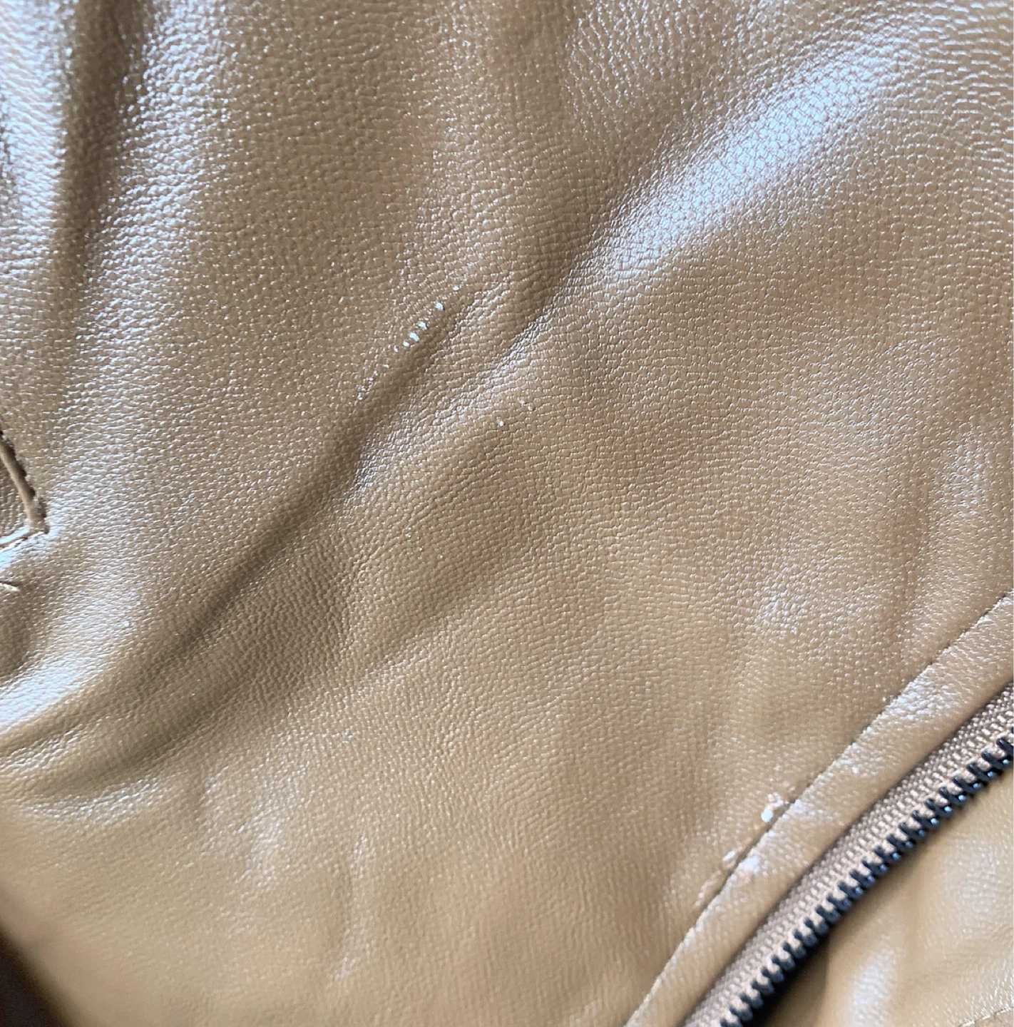 New Brown Cropped Leather Jacket – Size S - photo 5