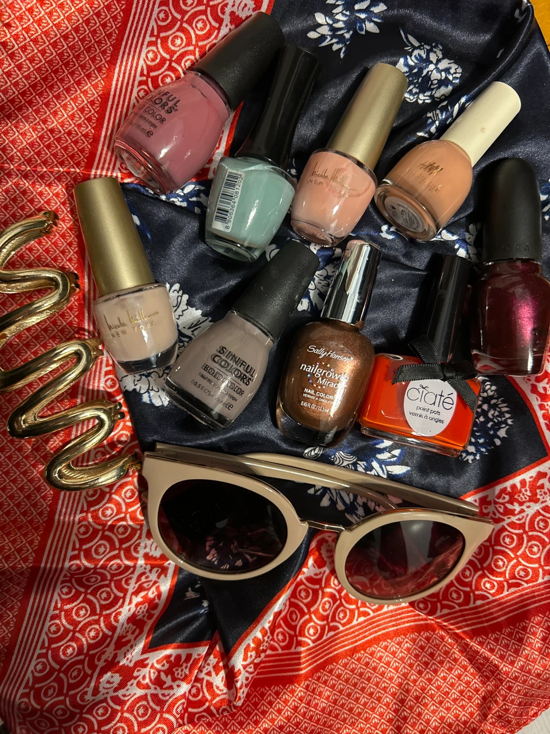 Banana Republic Sunglasses with Assorted Nail Polish Lot