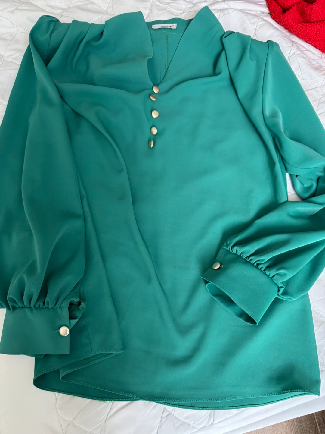 Women's Green Long Sleeve Blouse