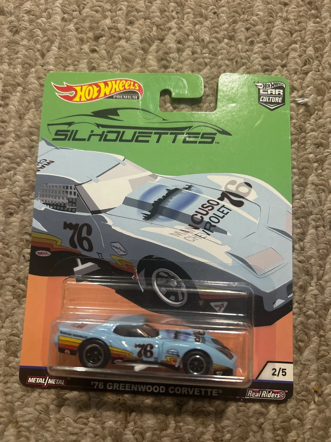Hot Wheels Premium 76 Greenwood Corvette Diecast Car