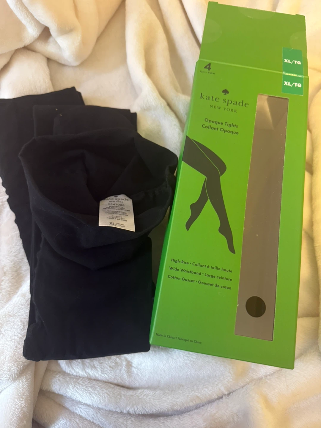 Kate Spade New York Opaque Tights - Black XL/TG