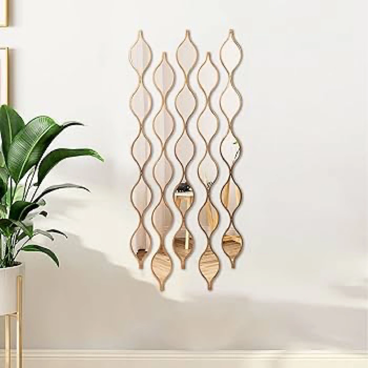 Teardrop Mirror Hanging - Gold TWO pieces